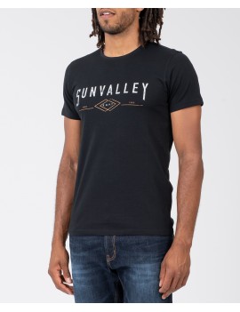 T-Shirt Manche Courte Sun Valley Homme Cetak 9999 Noir