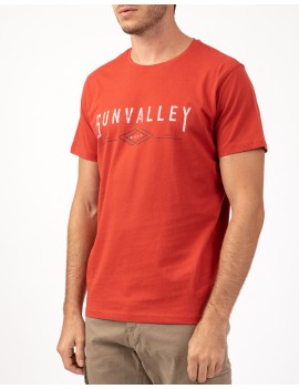 T-Shirt Manche Courte Sun Valley Homme Cetak 8098 Argile