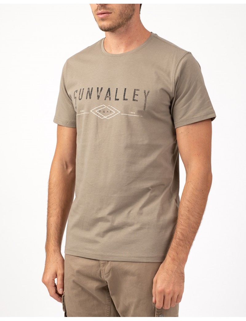 T-Shirt Manche Courte Sun Valley Homme Cetak 1038 mastic