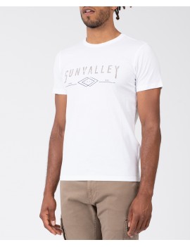 T-Shirt Manche Courte Sun Valley Homme Cetak 0052 blanc