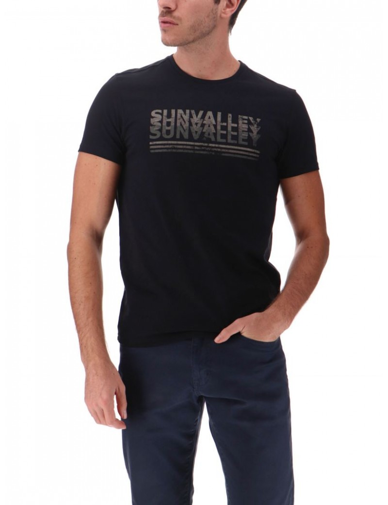 T-Shirt Manche Courte Sun Valley Homme Colisa 9999 Noir